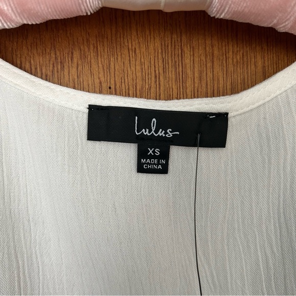 NWT Lulu’s White Harbor Point Flutter-Sleeve Mini Wrap Dress - Picture 8 of 11